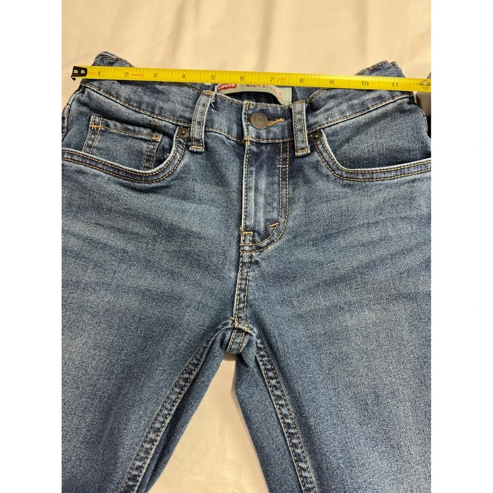 Levis 514 Boys‎ Straight Leg Performance Jeans Medium Wash Blue Size 8 Reg D22